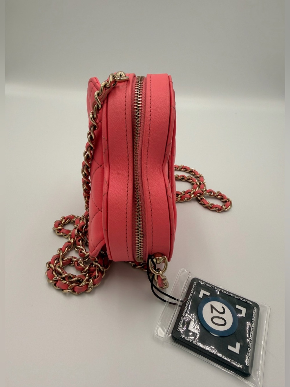 Chanel CC In Love Heart Bag Small Coral Pink Lambskin 22S - Picture 5 of 13